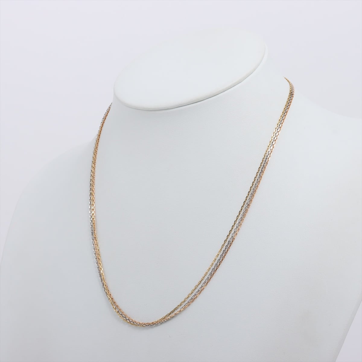 Cartier Three Gold triple chain Necklace chain 750(YG×PG×WG) 6.9g