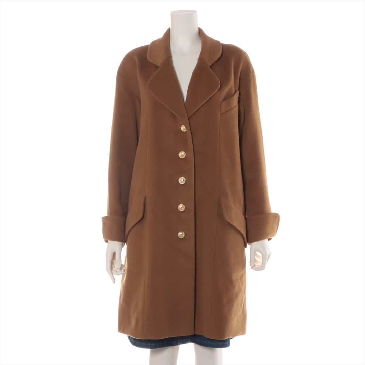 Chanel Coco Button Cashmere coats 38 Ladies' Brown