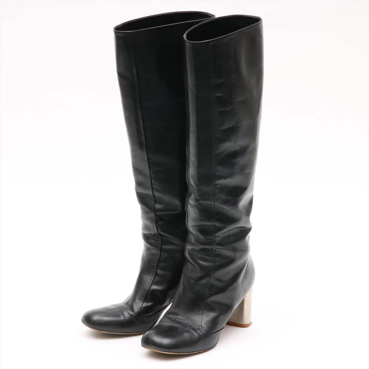 CELINE Phoebe Leather Long boots 37 Ladies' Black