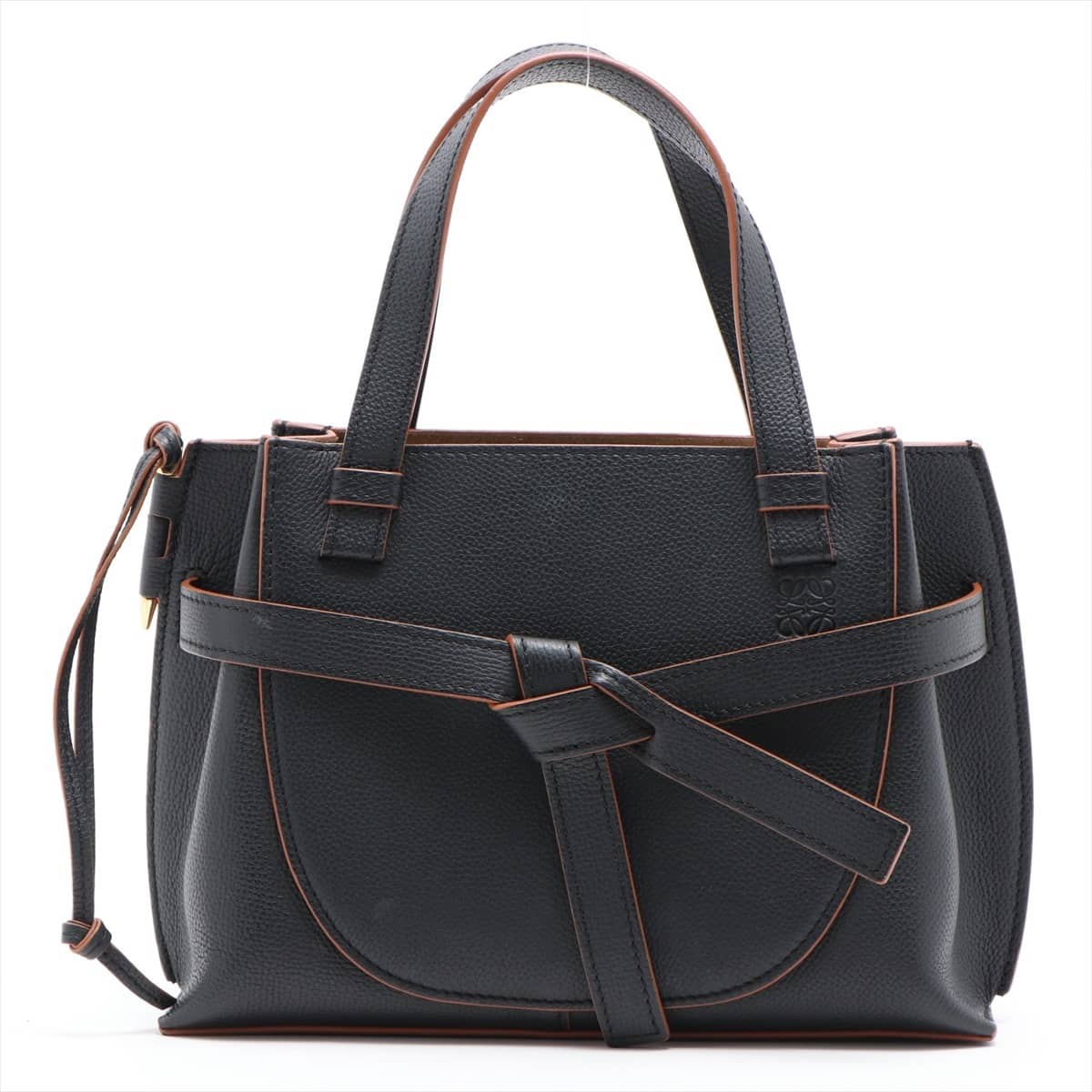 Loewe Gate top handle Mini Leather 2way handbag Black × Brown