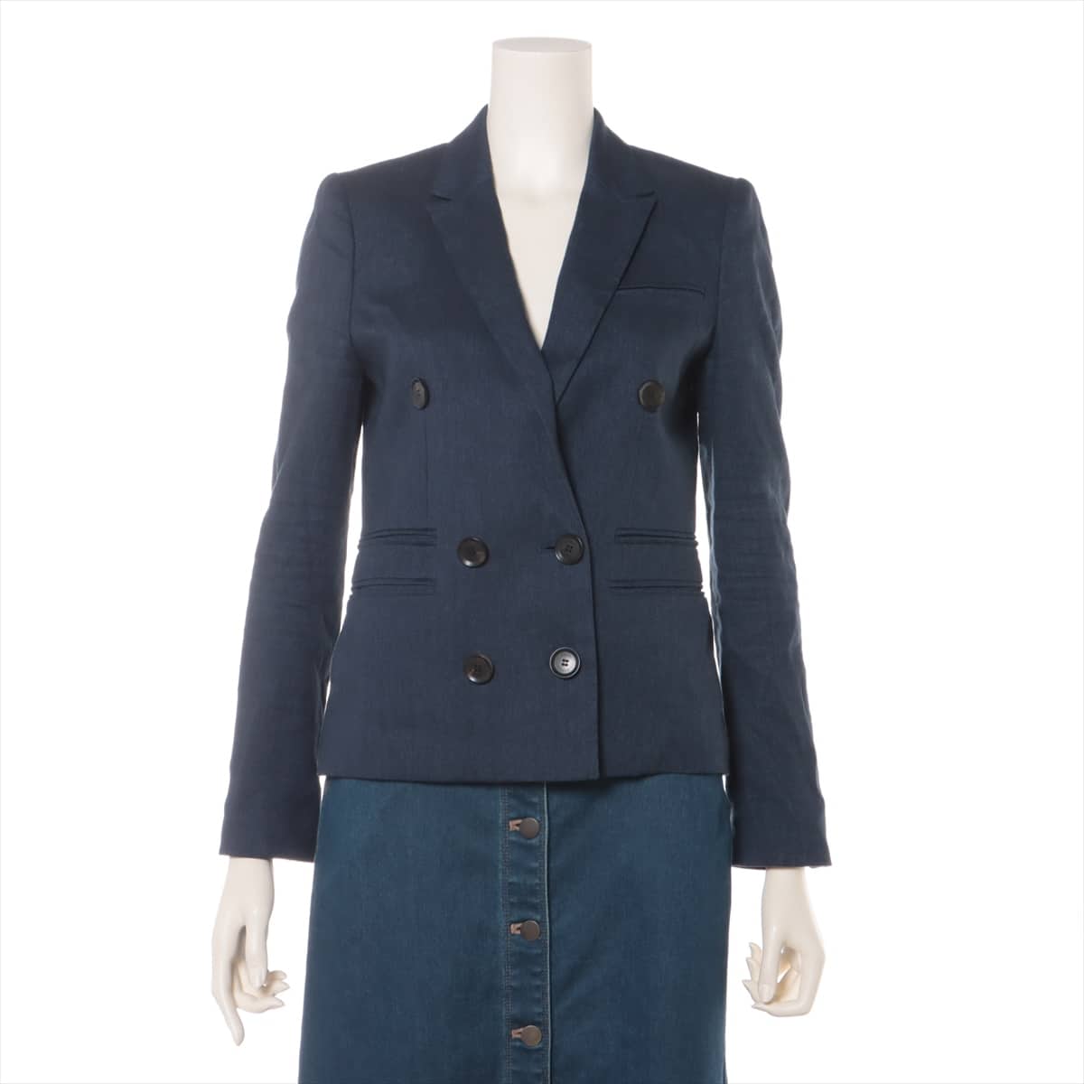 Gucci Cotton & linen Tailored jacket 38 Ladies' Navy blue  335922