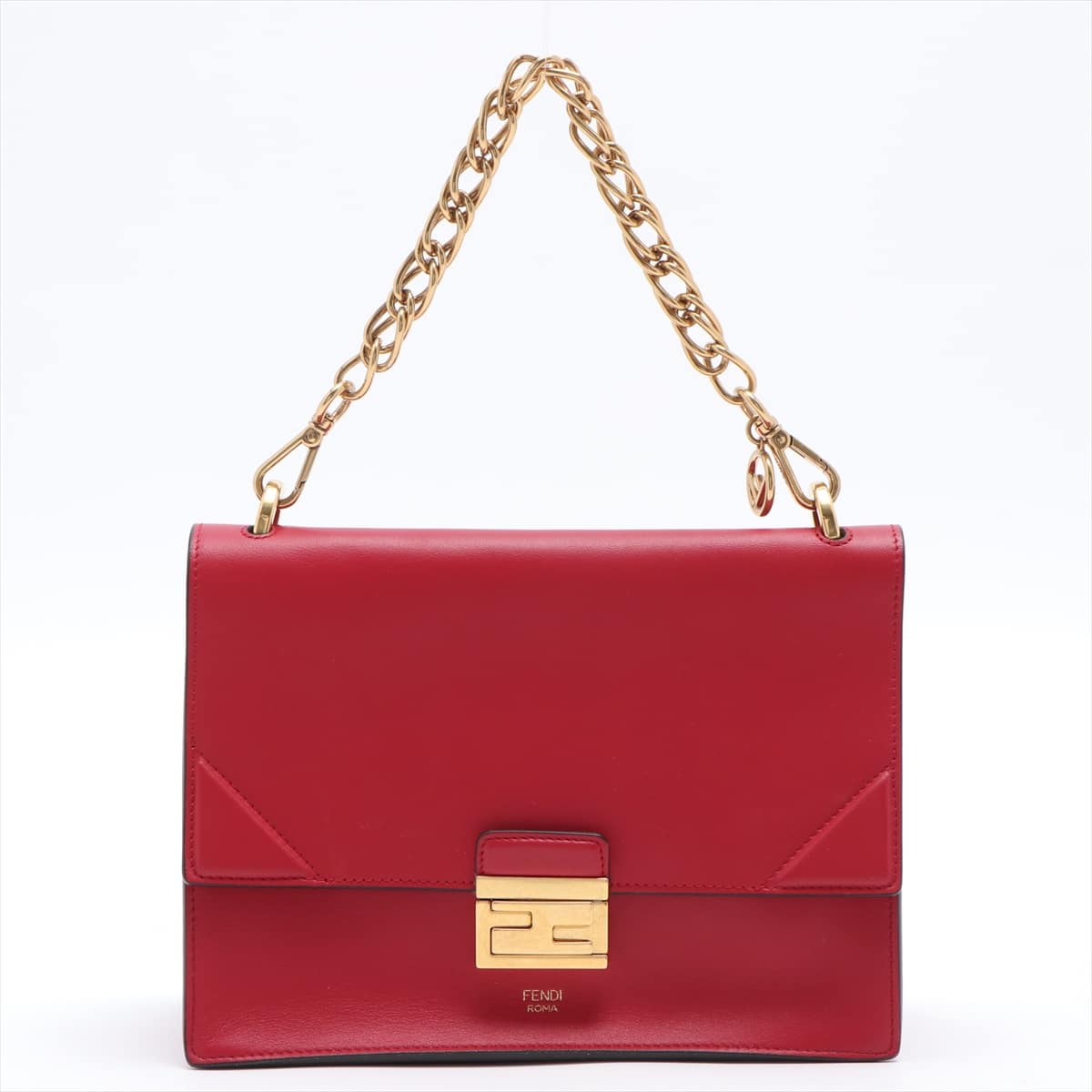 Fendi Kanyu Large Leather 2way shoulder bag Red 8BT313