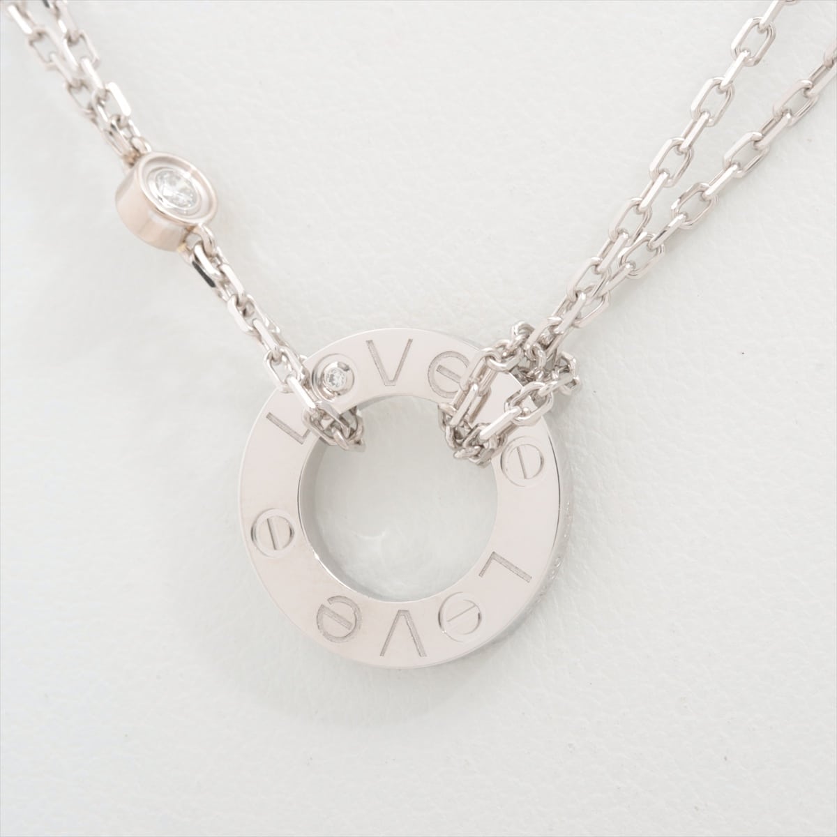 Cartier Love Circle 2P diamond Necklace 750(WG) 6.8g