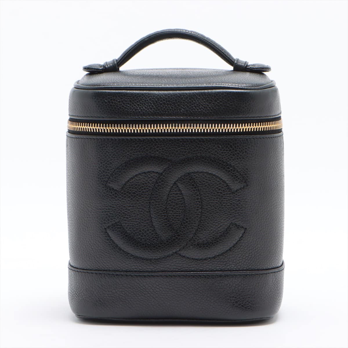 Chanel Coco Mark Caviarskin Vanity bag Black Gold Metal fittings