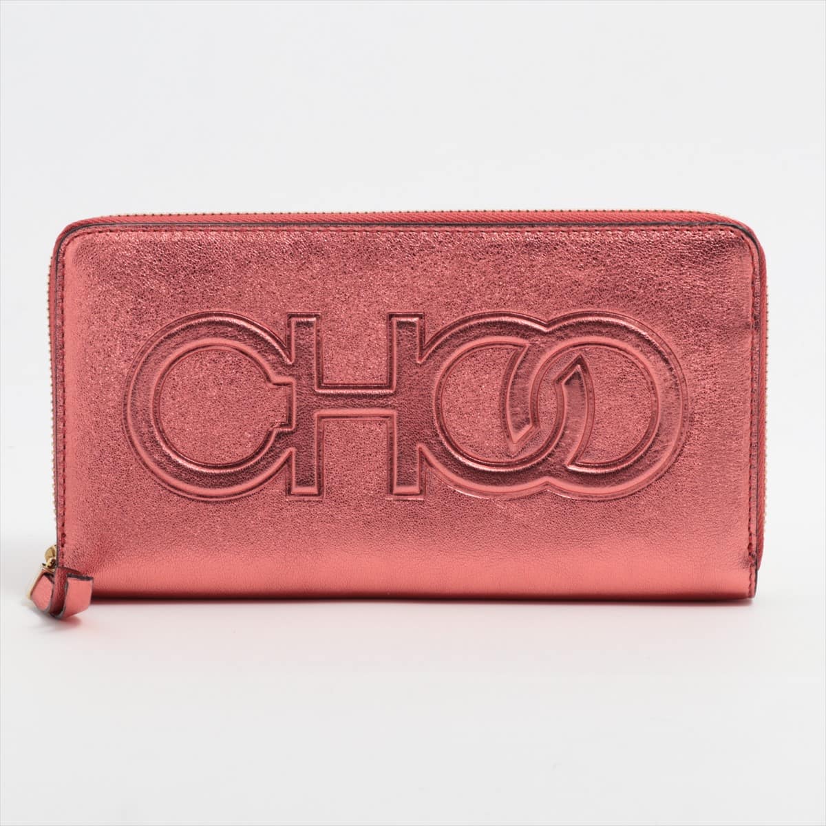 Jimmy Choo Leather Round-Zip-Wallet Pink