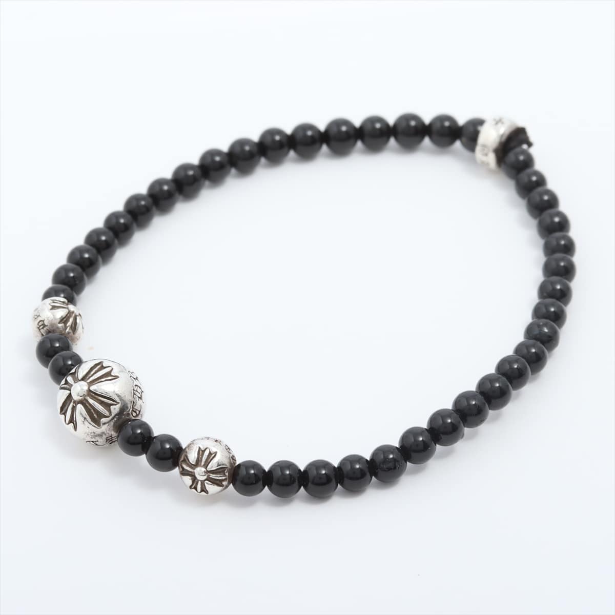 Chrome Hearts BEAD Bracelet 925 11.5g black beads