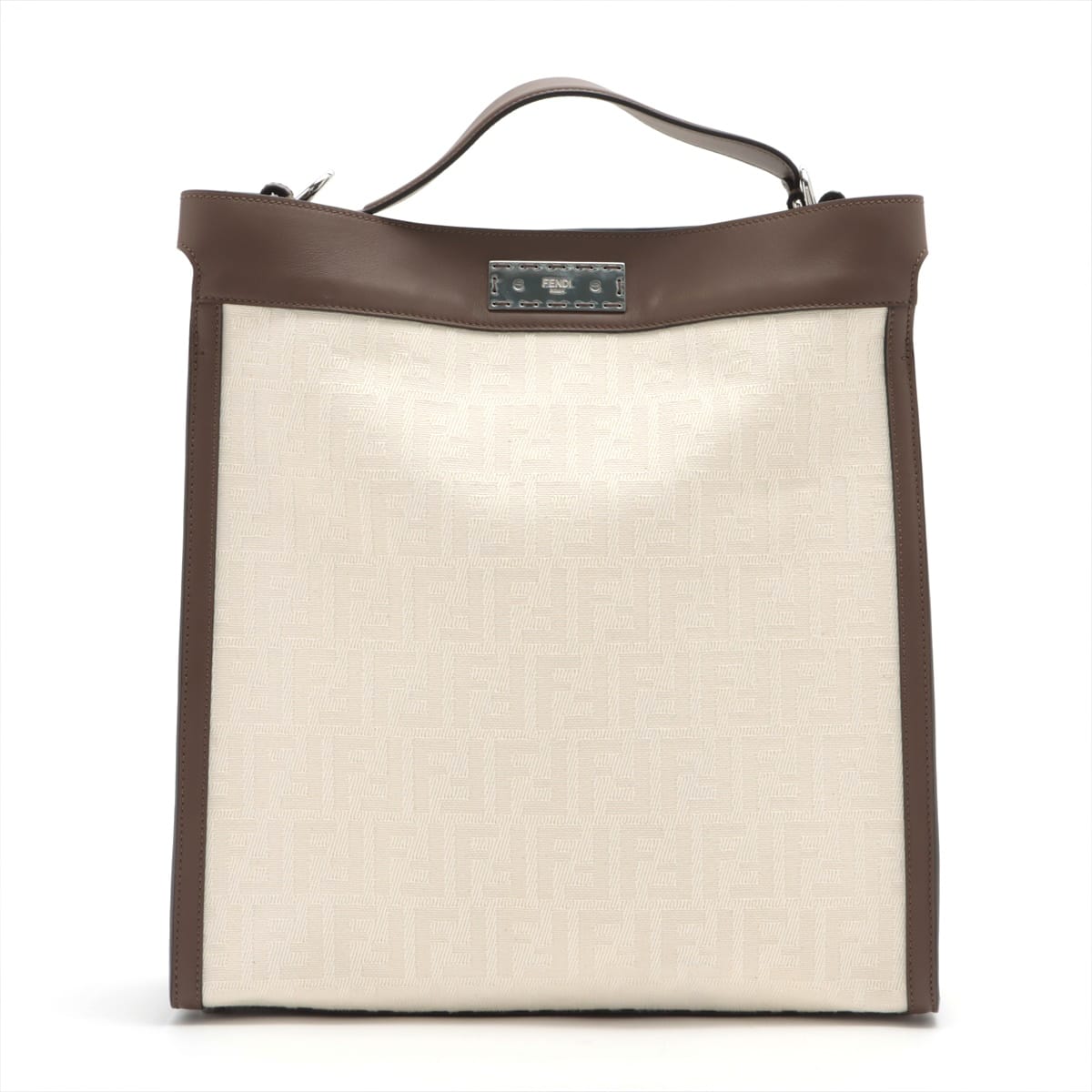 Fendi Peek-a-boo X-light Canvas & leather 2way handbag Brown 7VA447