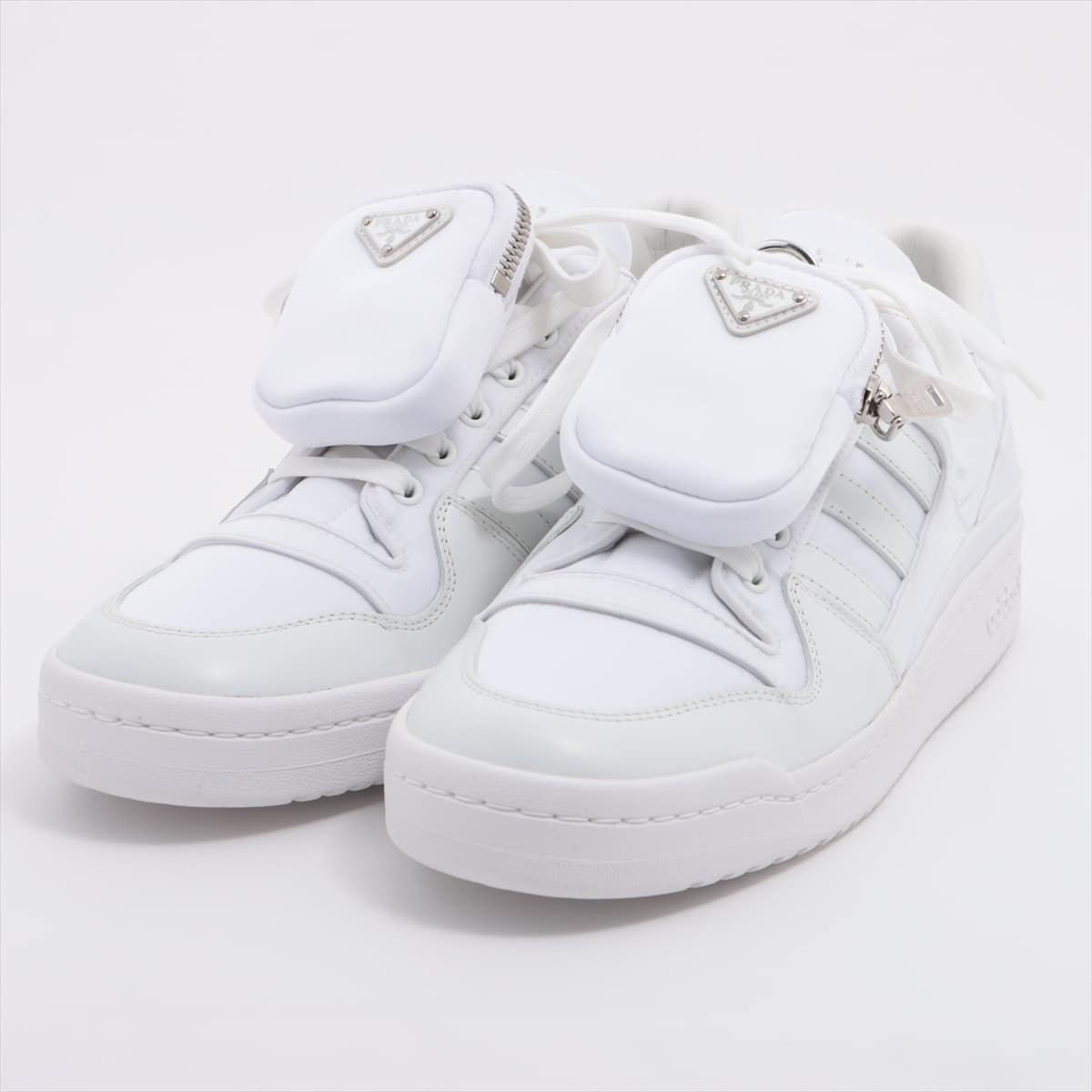 Prada x Adidas Nylon & Leather Sneakers 26.5cm Men's White Renylon Forum 2EG390