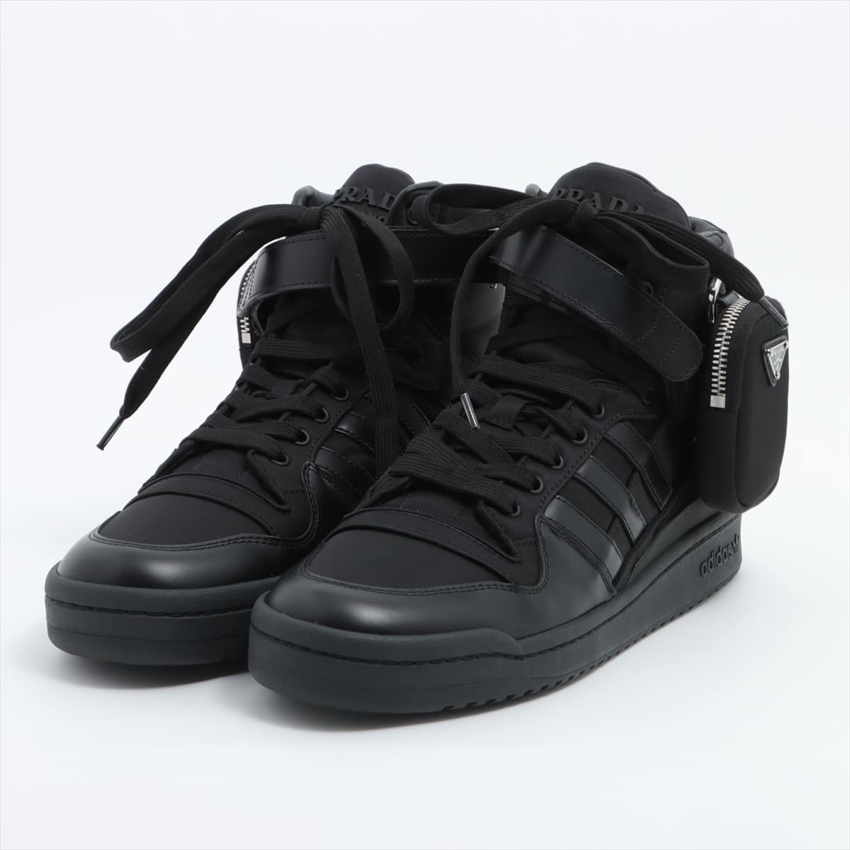 Prada x Adidas Nylon & Leather High-top Sneakers 26.5cm Men's Black Forum High Renylon 2TG193