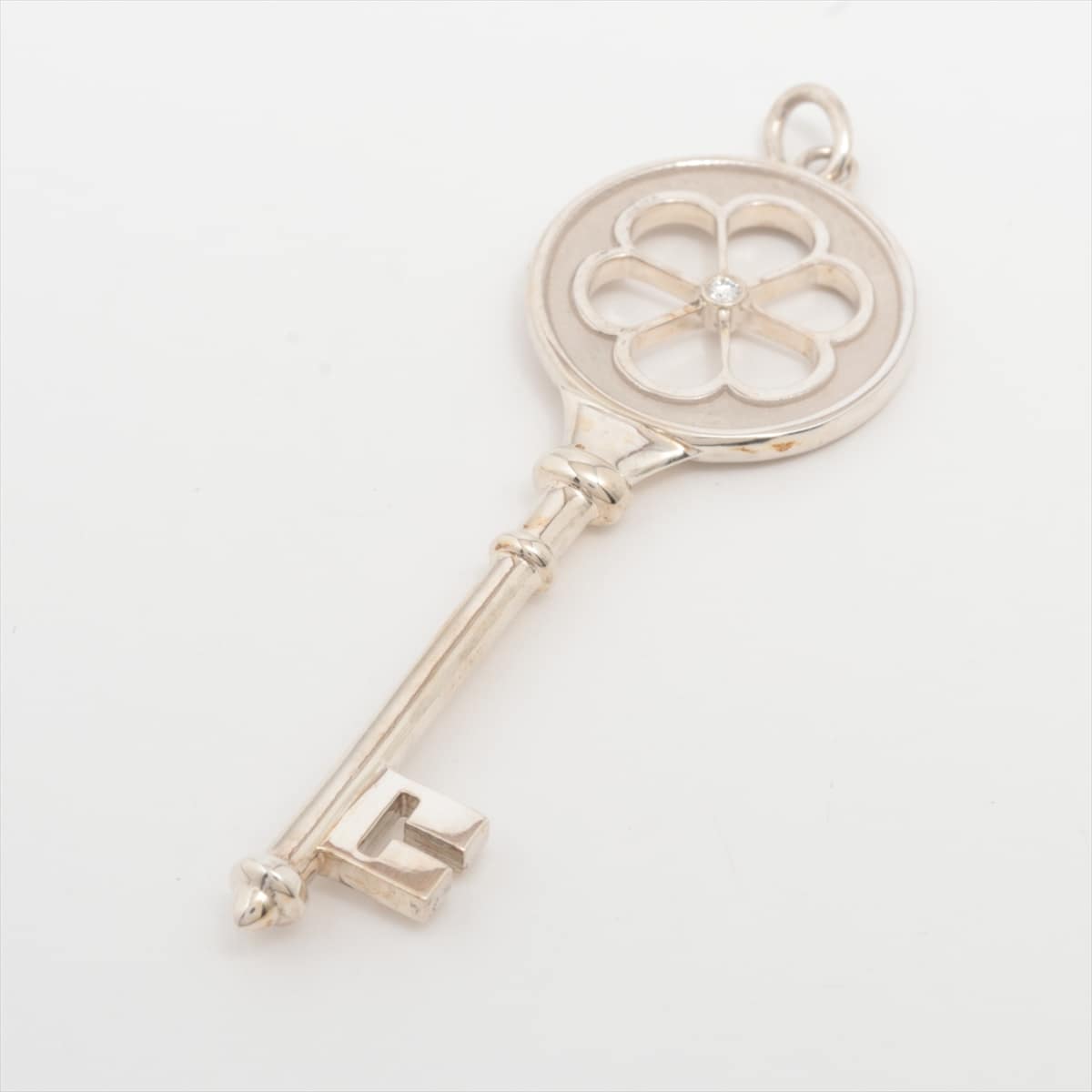Tiffany Heart Key Necklace top 925 7.6g Silver Diamond 1P
