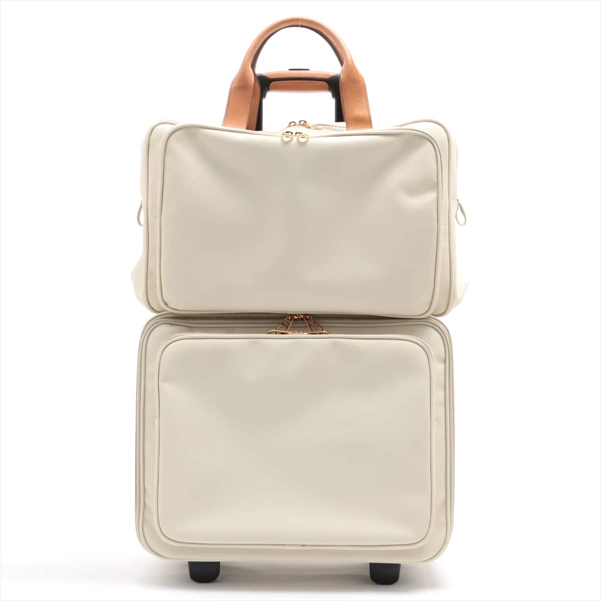Bottega Veneta Marco Polo PVC & leather Carry case White 167304 PIN:000
