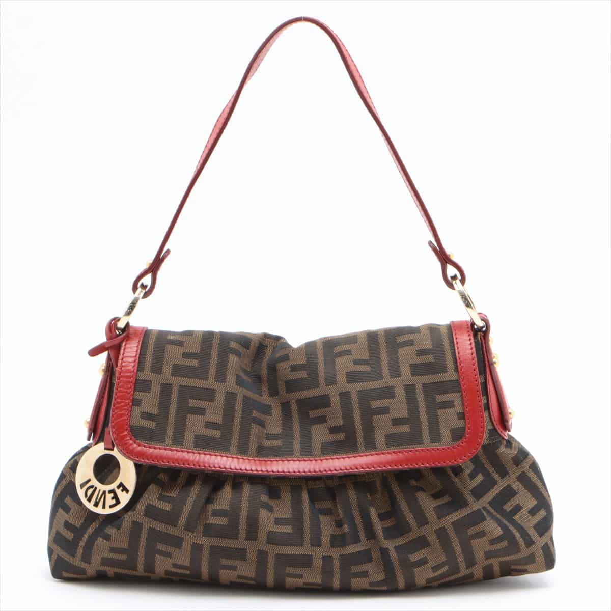 Fendi ZUCCa Canvas & leather Shoulder bag Brown 8BR445