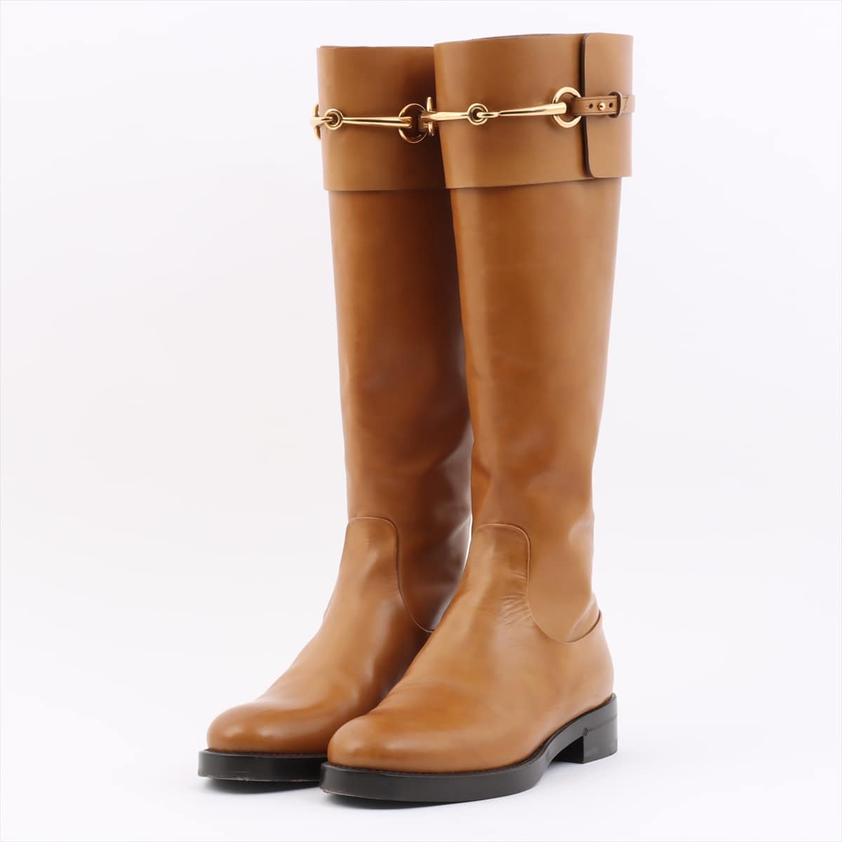 Gucci Horsebit Leather Long boots 36 Ladies' Brown with shoehorn