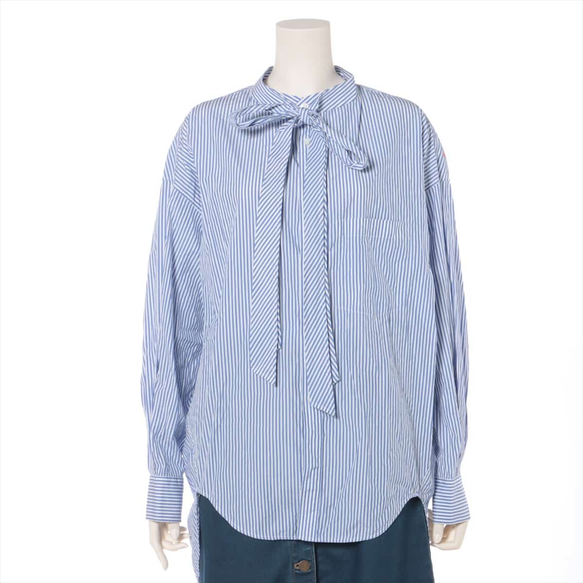 Balenciaga 18 years Cotton Shirt 34 Ladies' Blue x white  520497 back logo