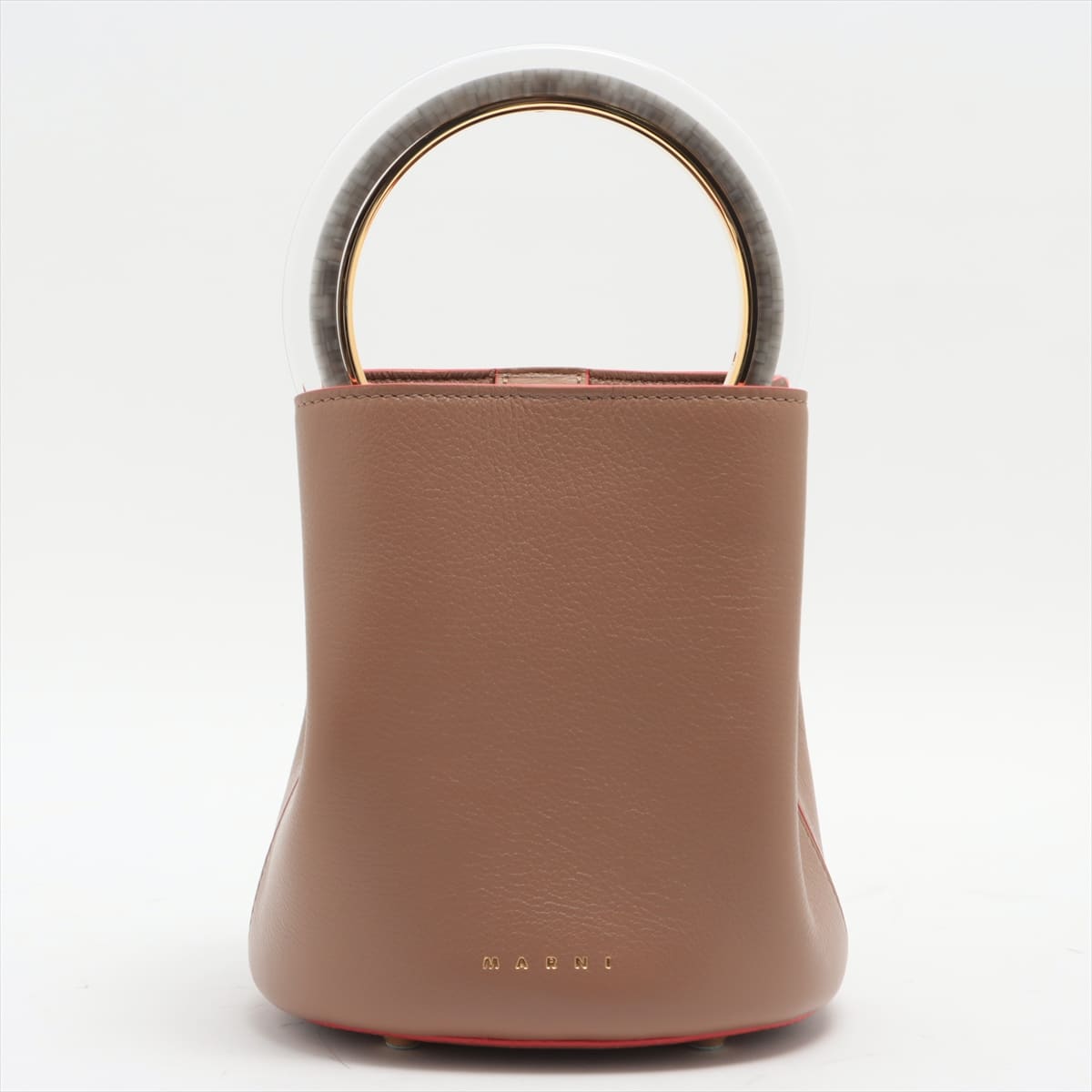 Marni Panier Leather 2way handbag Brown with pouch
