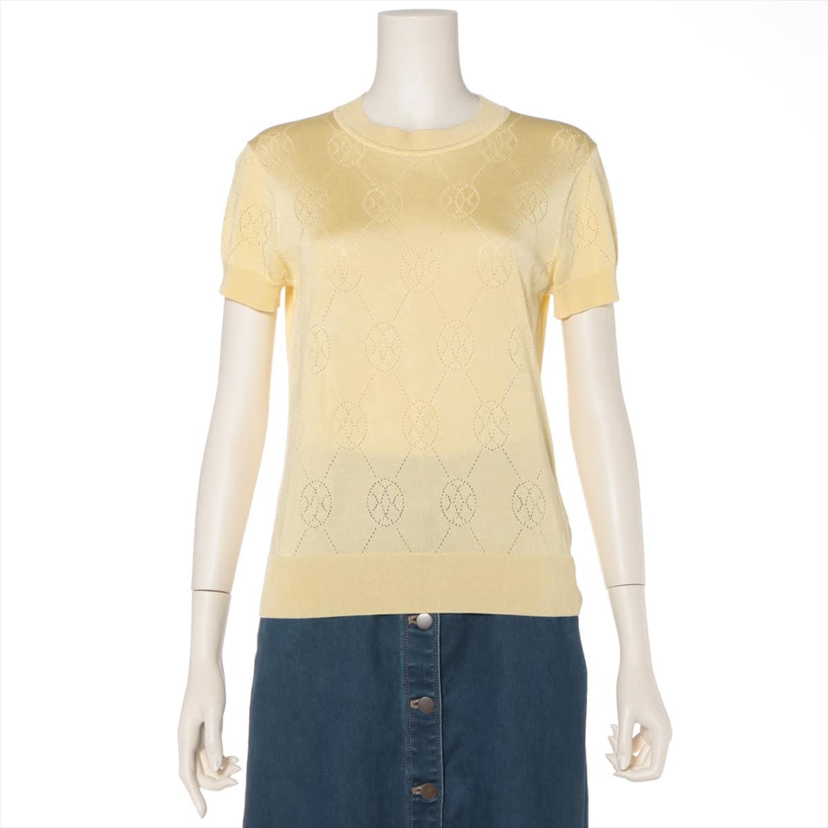 Hermès Cotton & Rayon Short Sleeve Knitwear 38 Ladies' Yellow