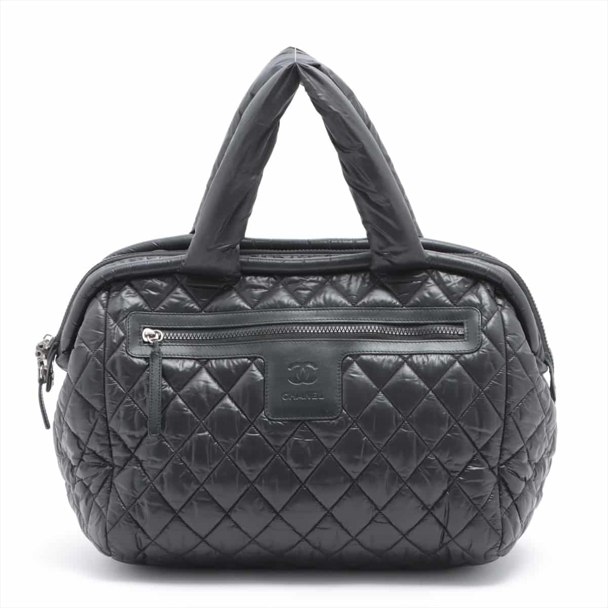 Chanel Coco Cocoon Nylon Hand bag Black Silver Metal fittings 17XXXXXX