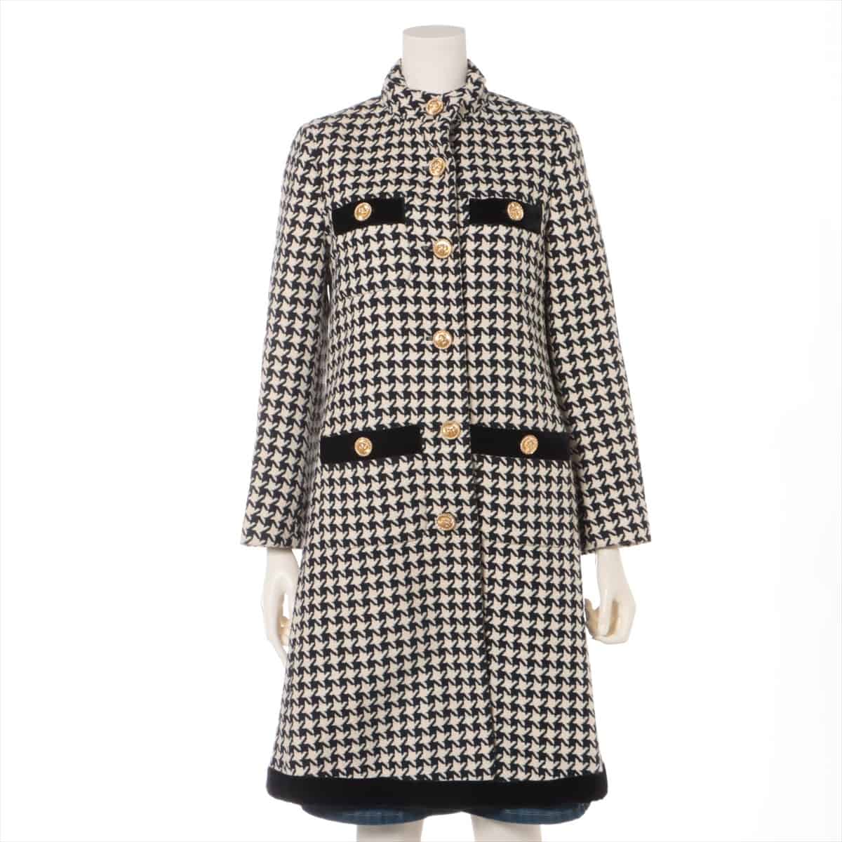 Gucci 19-year Cotton & Wool coats 36 Ladies' Black × White  595209 Houndstooth