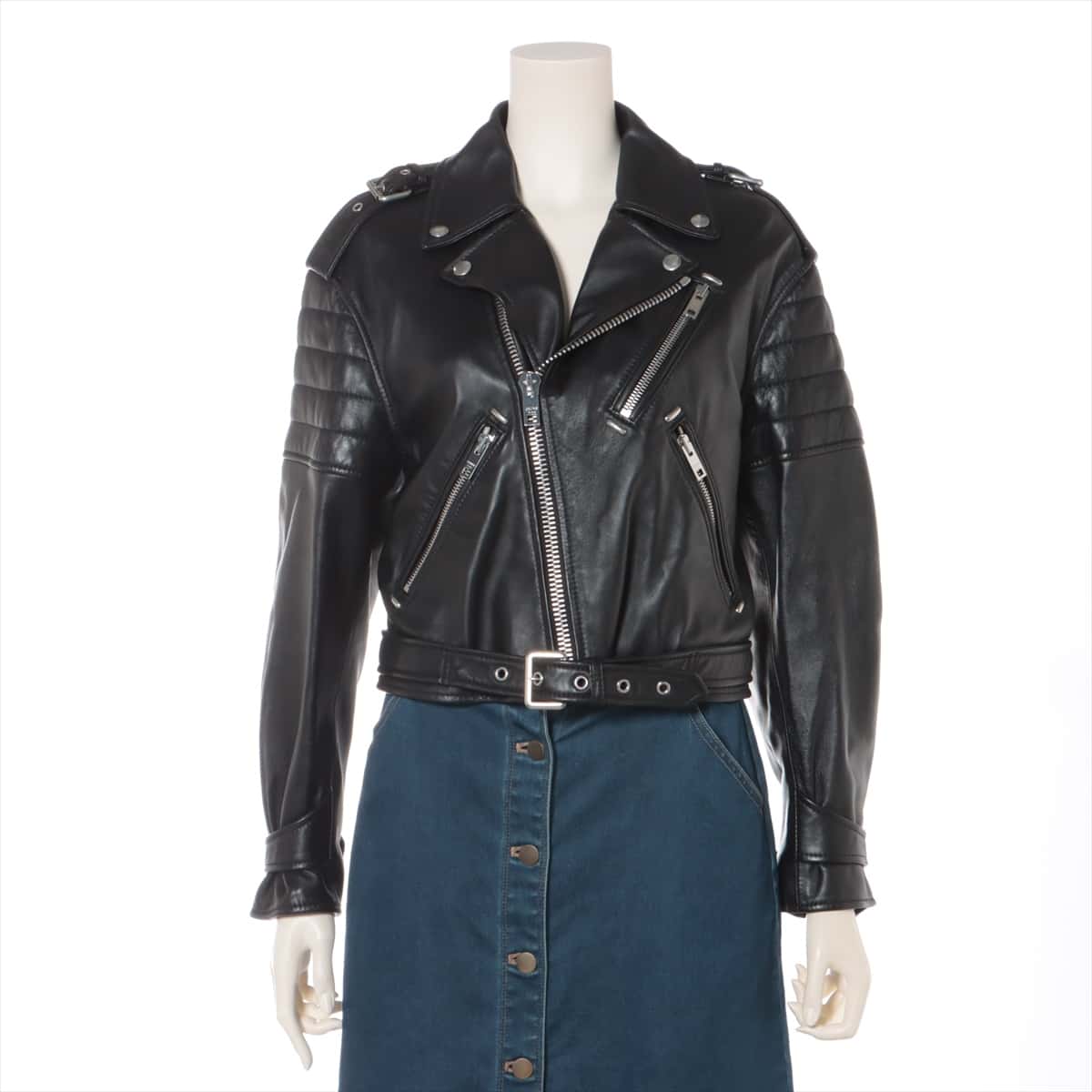 CELINE 19SS Lambskin Leather jacket 36 Ladies' Black  2E144921D