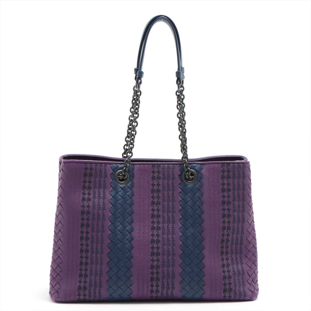 Bottega Veneta Intrecciato Leather Chain tote bag Purple