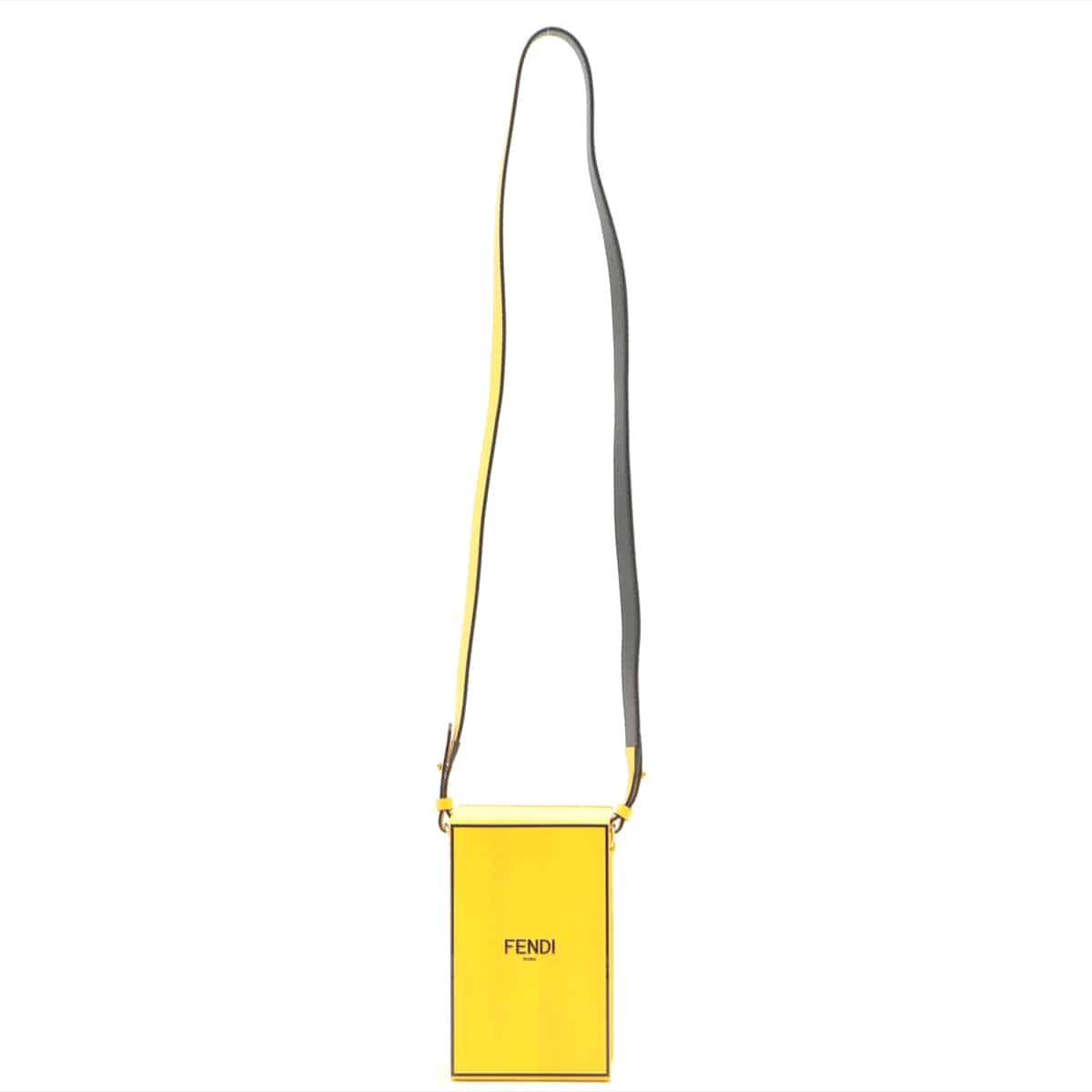Fendi Box Leather Shoulder bag Yellow  7VA519