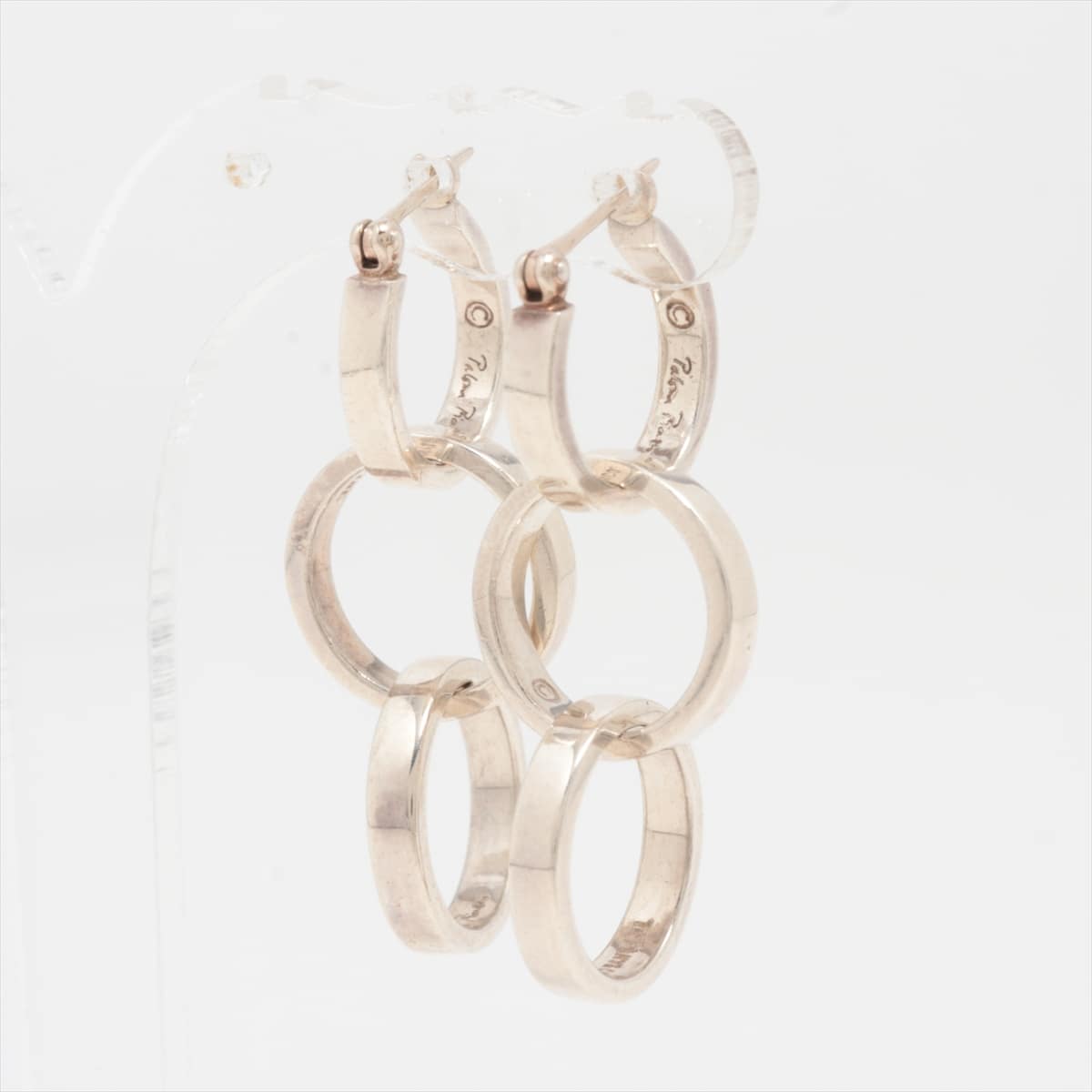 Tiffany triple hoop Narrow Piercing jewelry (for both ears) 925 8.8g Silver