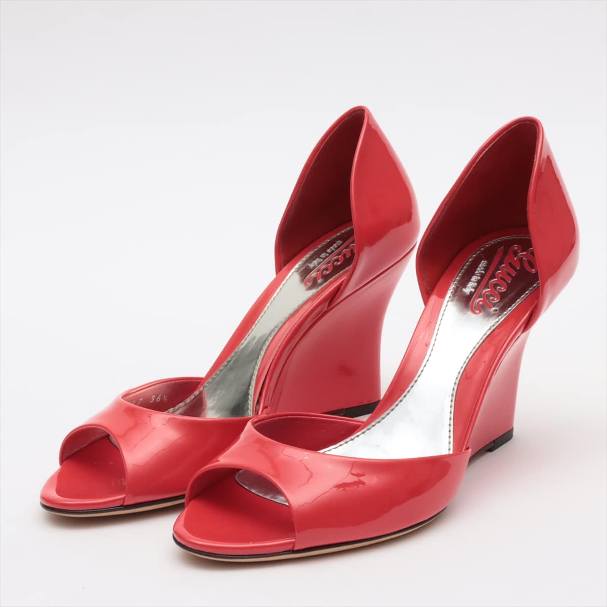 Gucci Patent leather Open-toe Pumps 36 1/2 Ladies' Red 234827