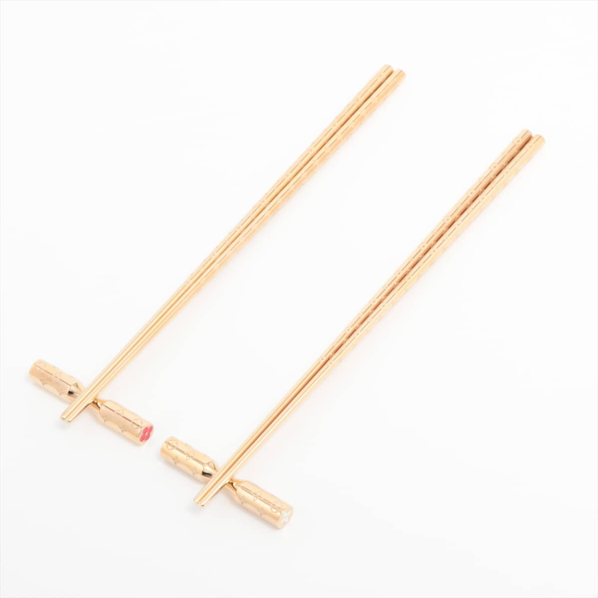 Louis Vuitton GI0736 Etuis 4 baguettes chopsticks GP×PVC Gold chopsticks case set