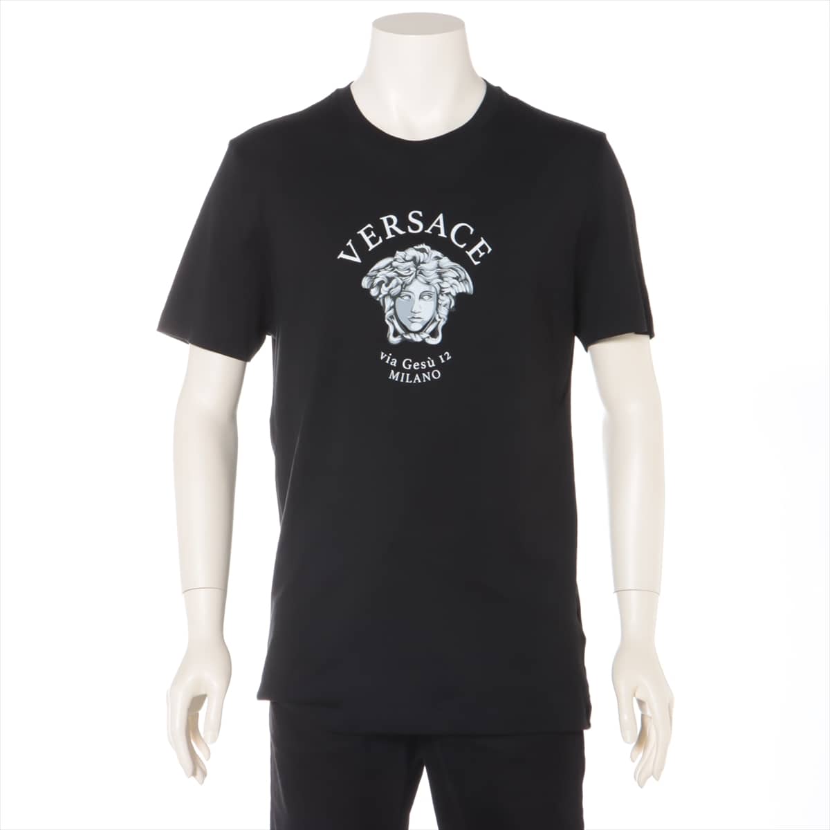 VERSACE Medusa Cotton T-shirt L Men's Black