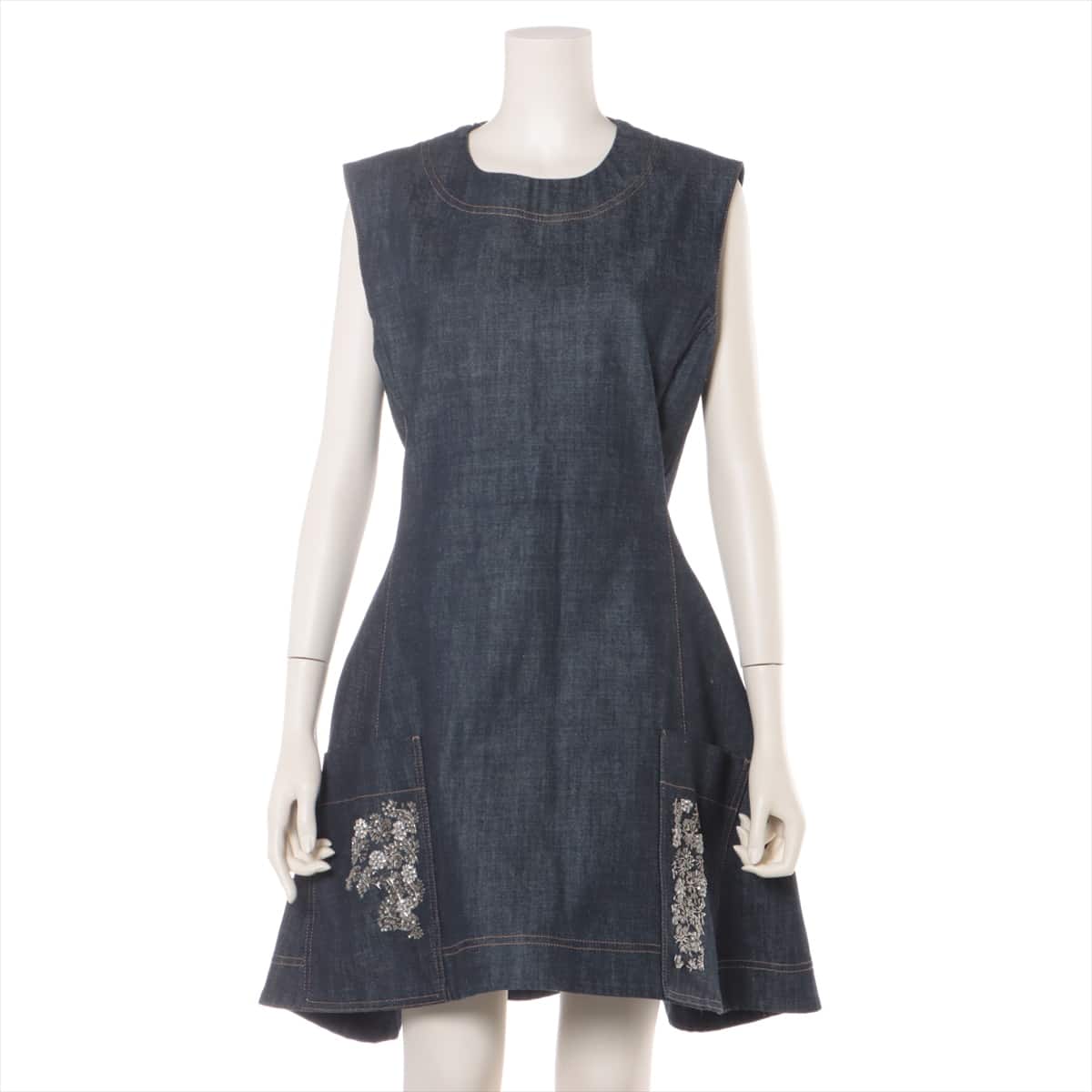 Christian Dior Cotton Sleeveless dress 42 Ladies' Blue indigo