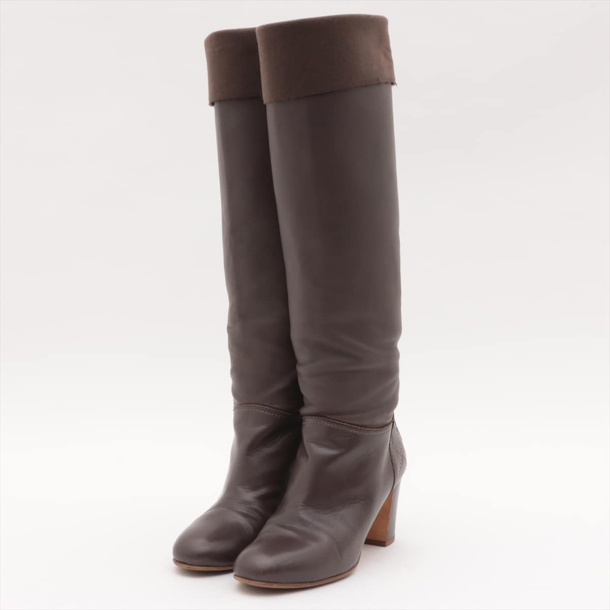 Chanel Coco Mark Leather Long boots 36 Ladies' Brown