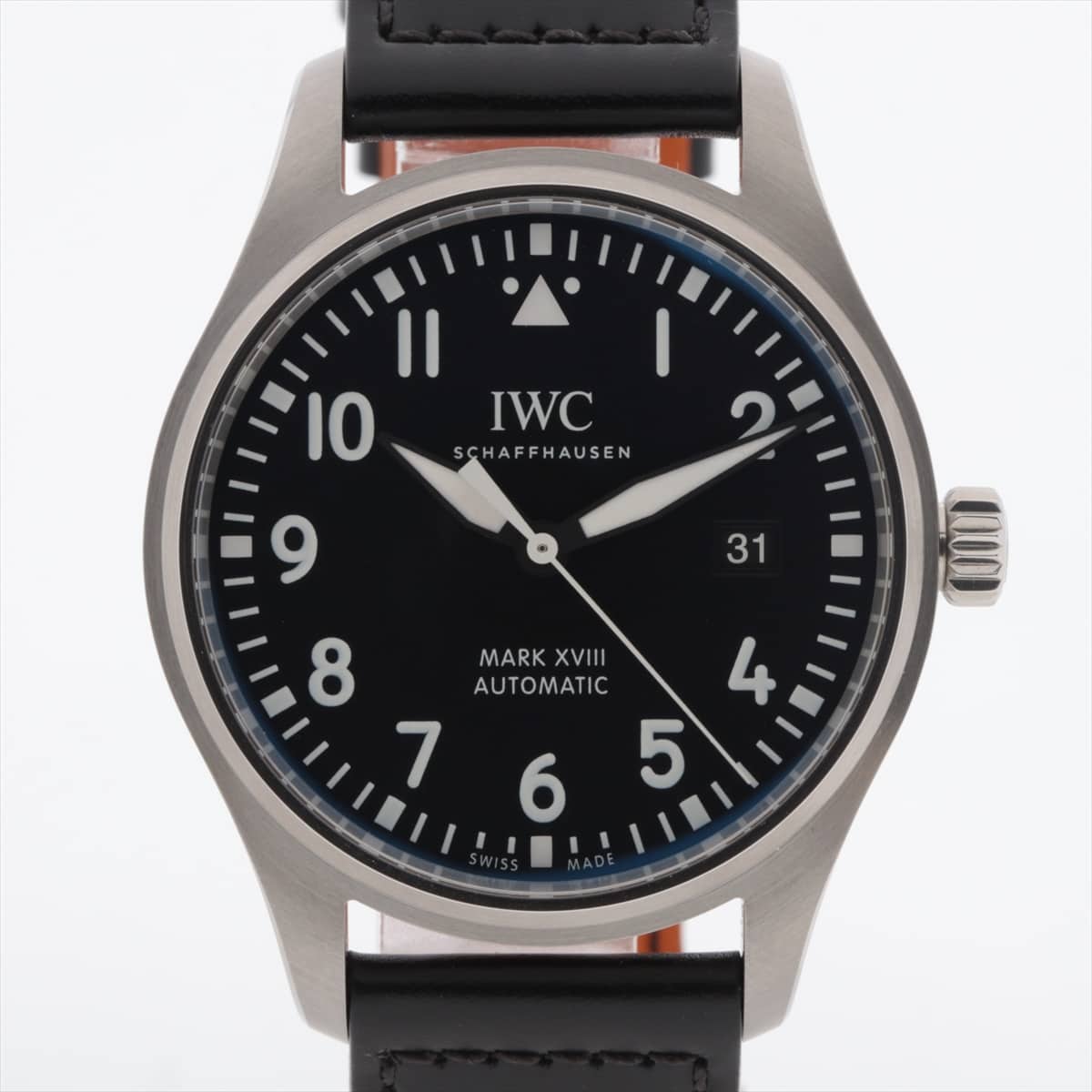 IWC Mark XVII IW327001 SS & Leather AT Black-Face