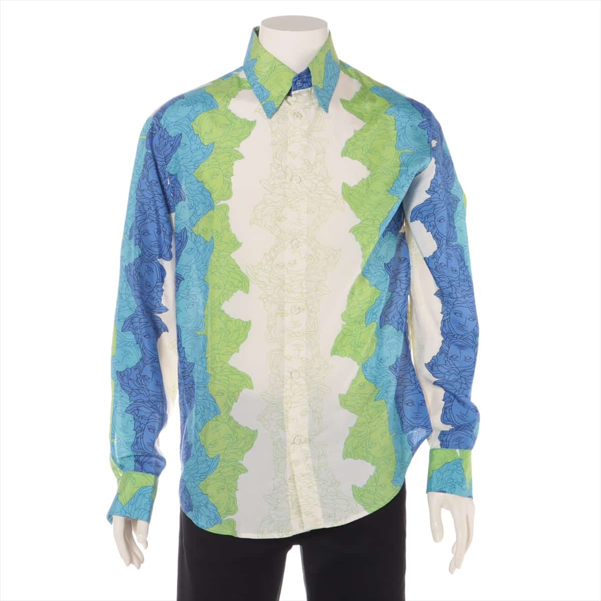 Gianni Versace Medusa Silk Shirt 48 Men's Multicolor