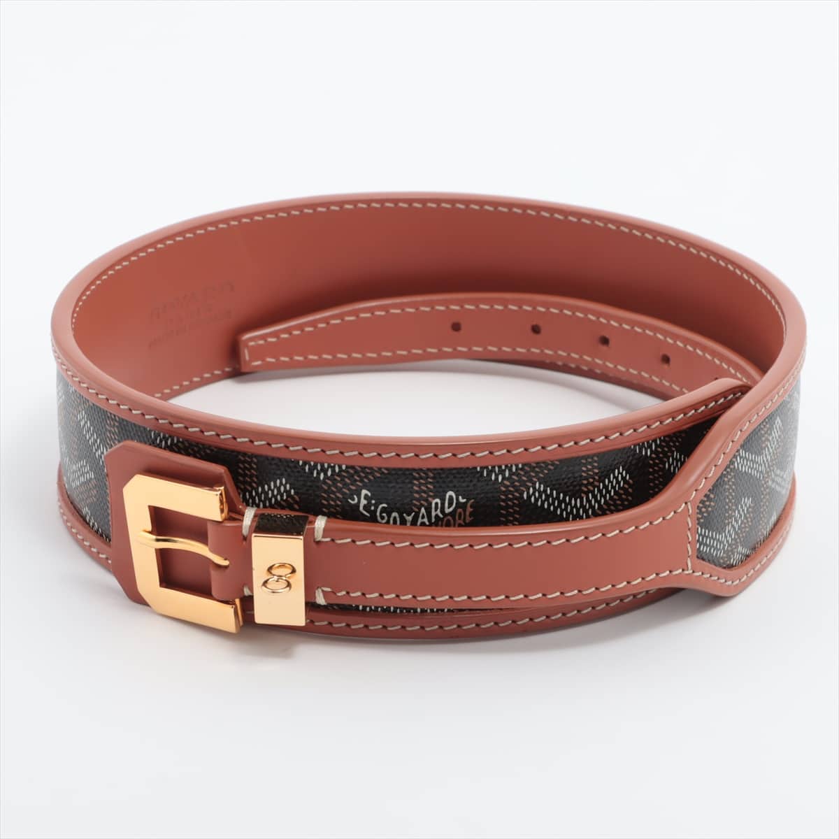 Goyard Belt PVC & leather Brown