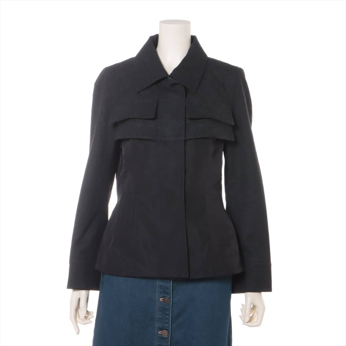 CELINE Wool x polyurethane Jacket 42 Ladies' Black