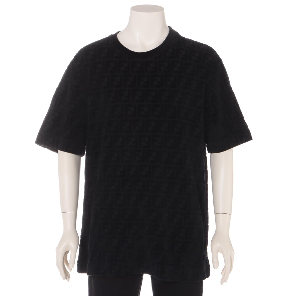 Fendi FF logo 19AW Velvet T-shirt XL Unisex Black  TEAM WANG  Jackson Wang collaboration Oversized