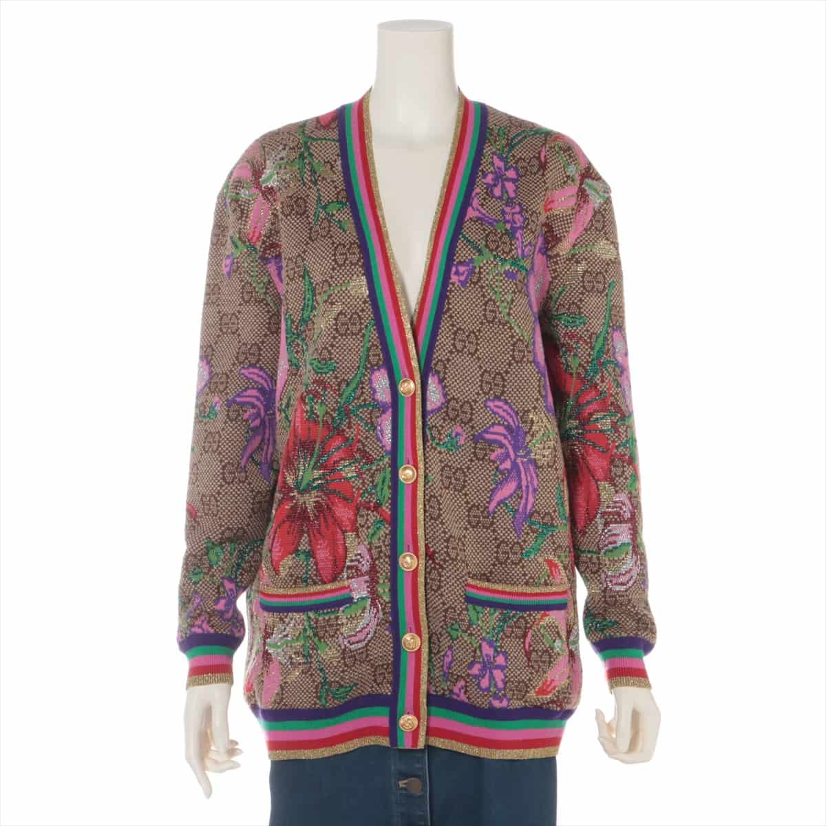 Gucci 21AW Cotton & Wool Cardigan XS Ladies' Multicolor  606080 GG flora
