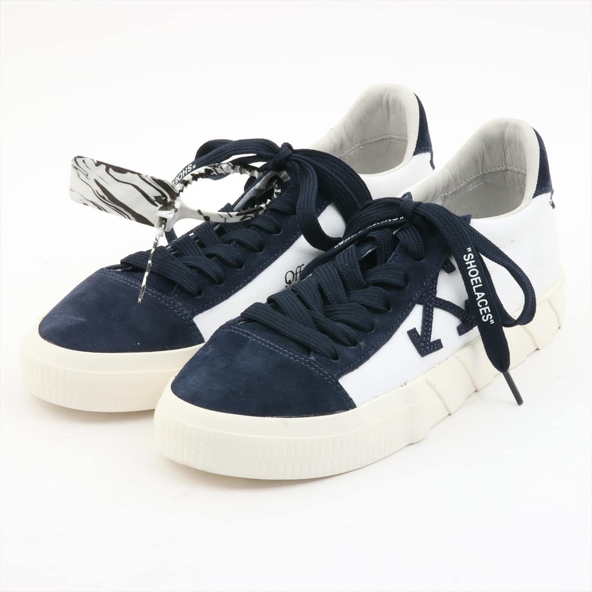 Off-White Suede x canvas Sneakers 40 Men's White x navy Vulcanize