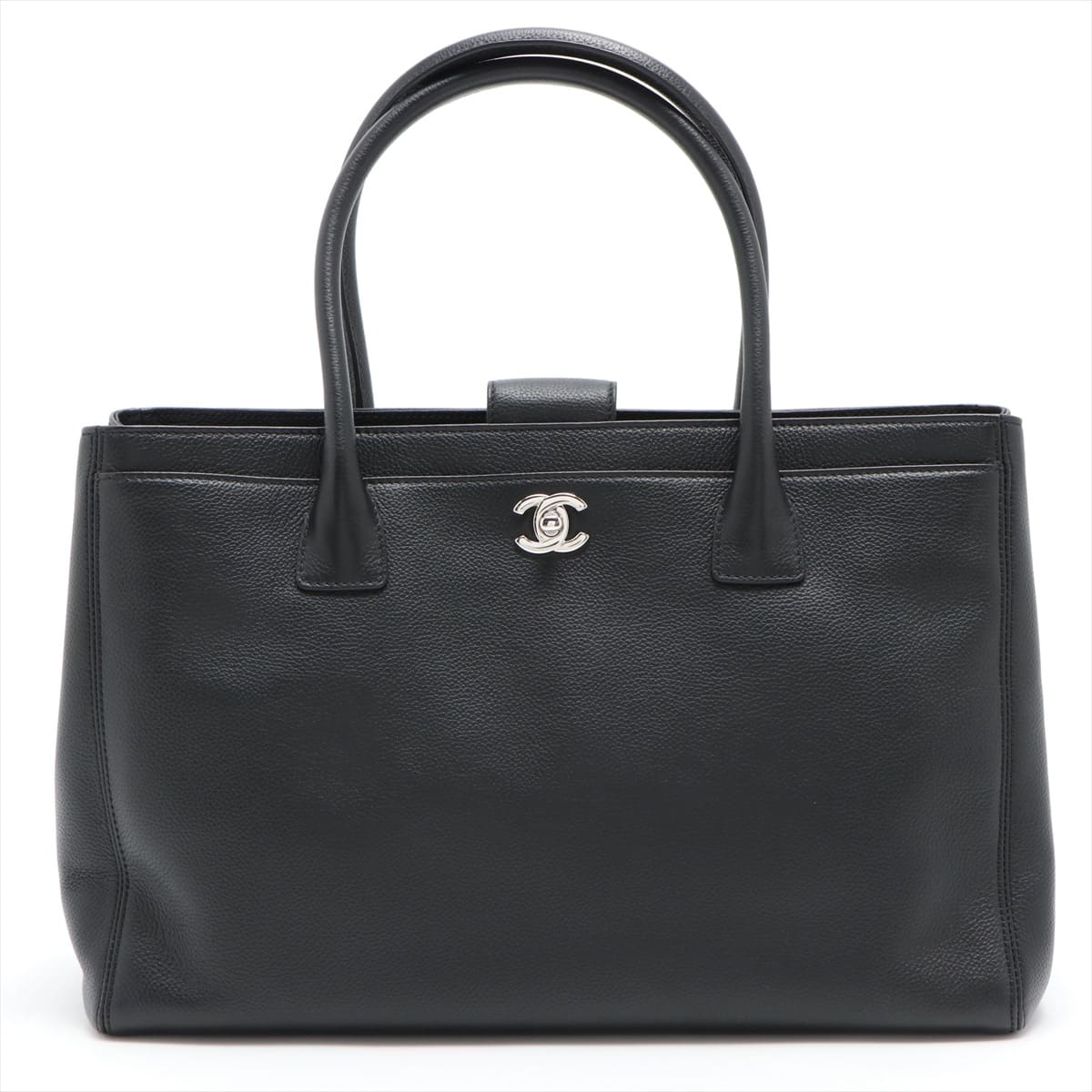 Chanel Executive Leather Tote bag Black Silver Metal fittings 15XXXXXX Comes with divider pouch