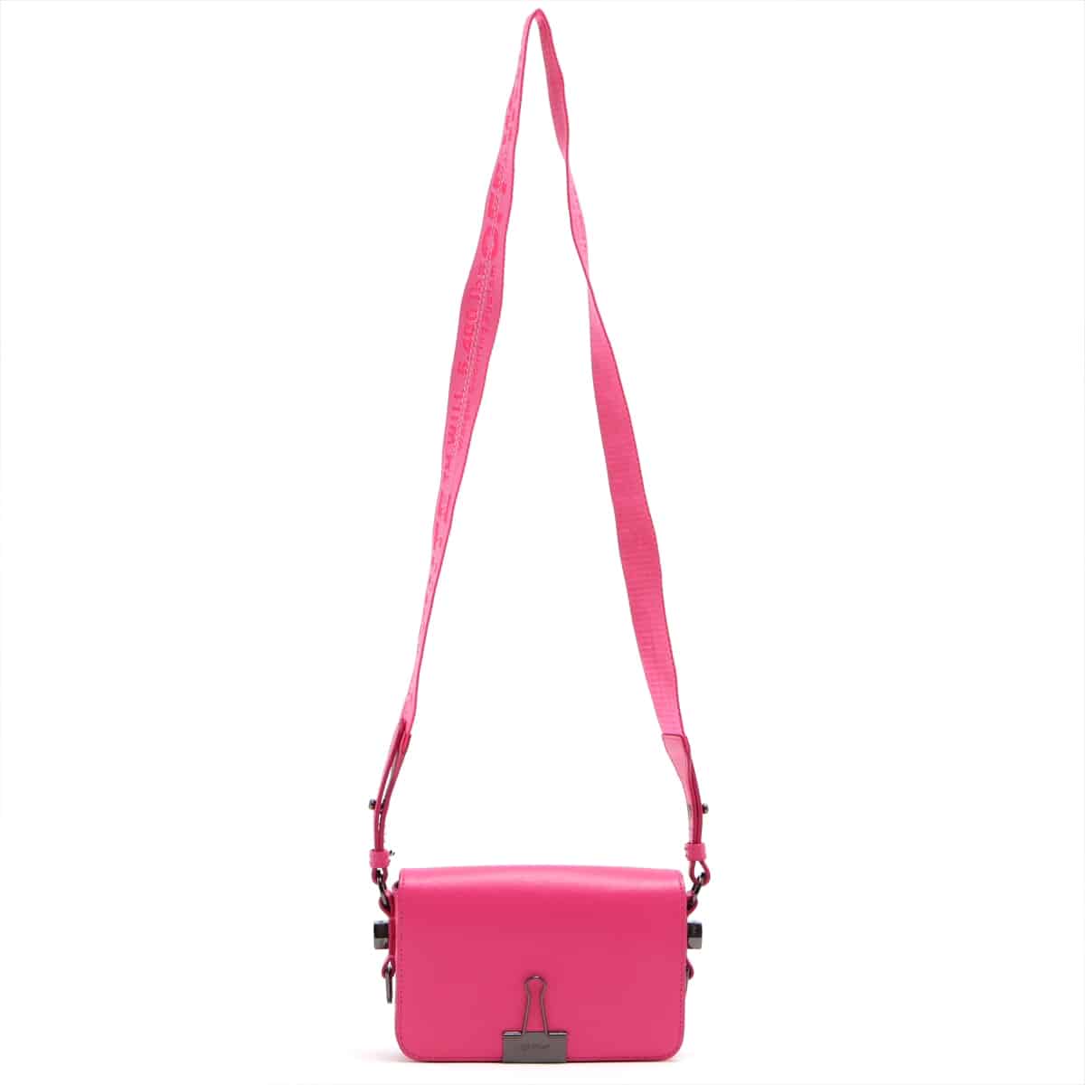 Off-White Binder Clip Leather Shoulder bag Pink