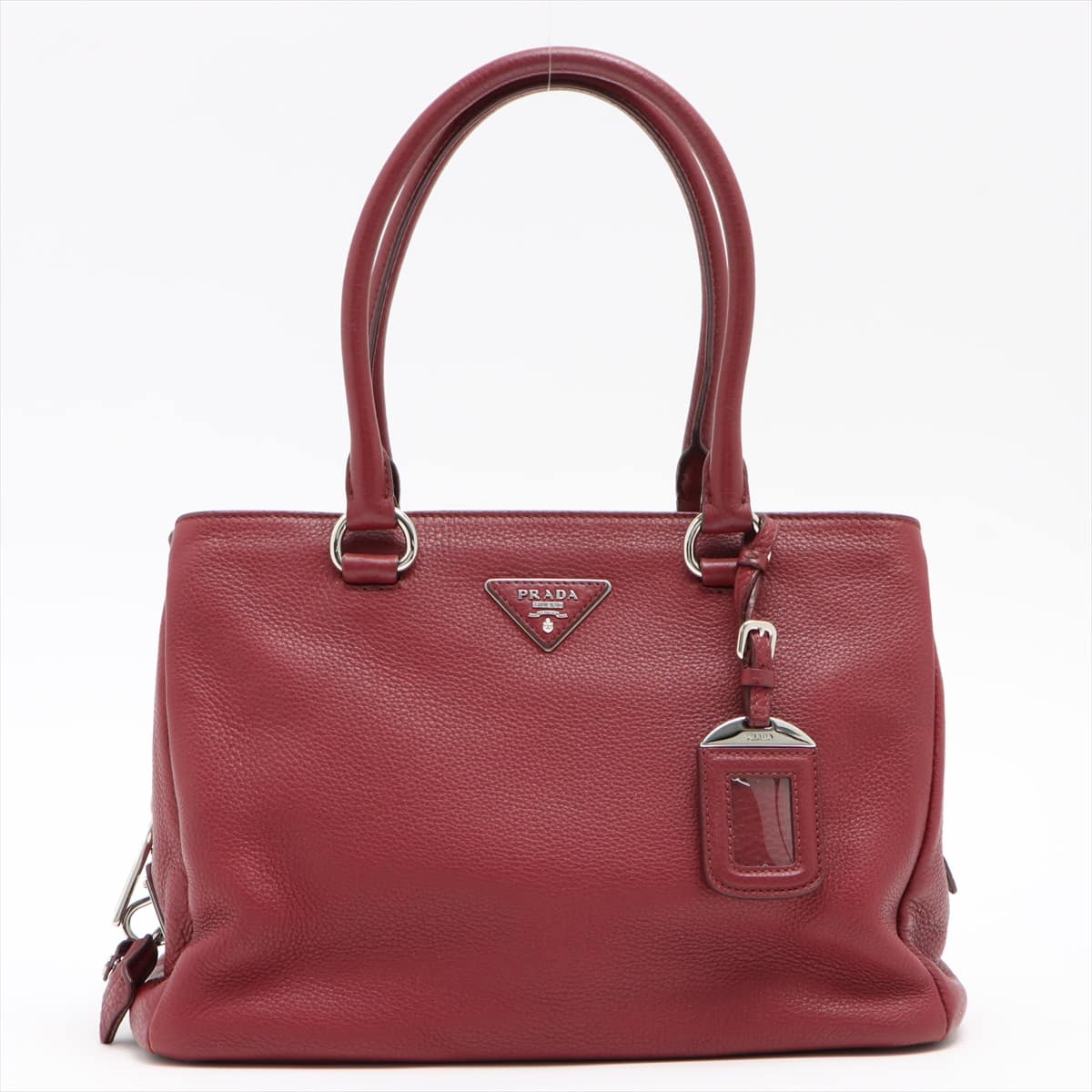 Prada Vitello Daino Leather 2way handbag Bordeaux 1BA853