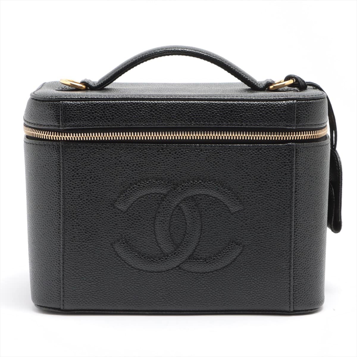 Chanel Coco Mark Caviarskin Vanity bag 2WAY Black Gold Metal fittings 5XXXXXX