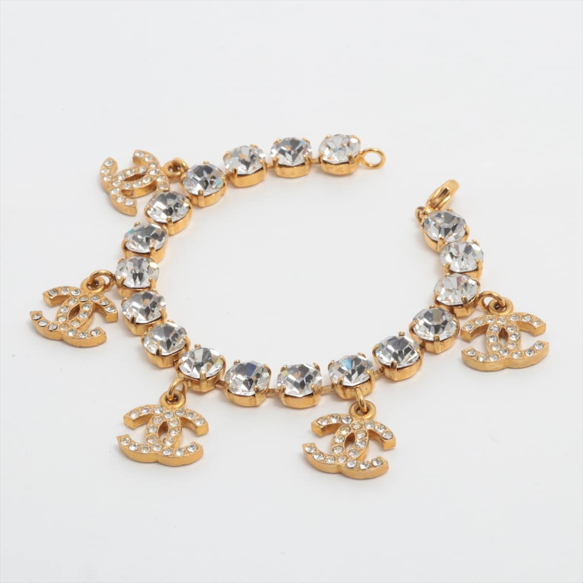 Chanel Coco Mark 96P Bracelet GP×inestone Gold