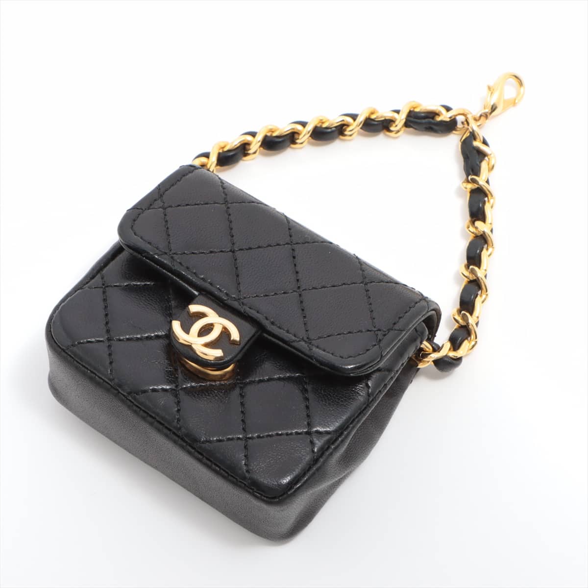 Chanel Matelasse Charm Leather Black