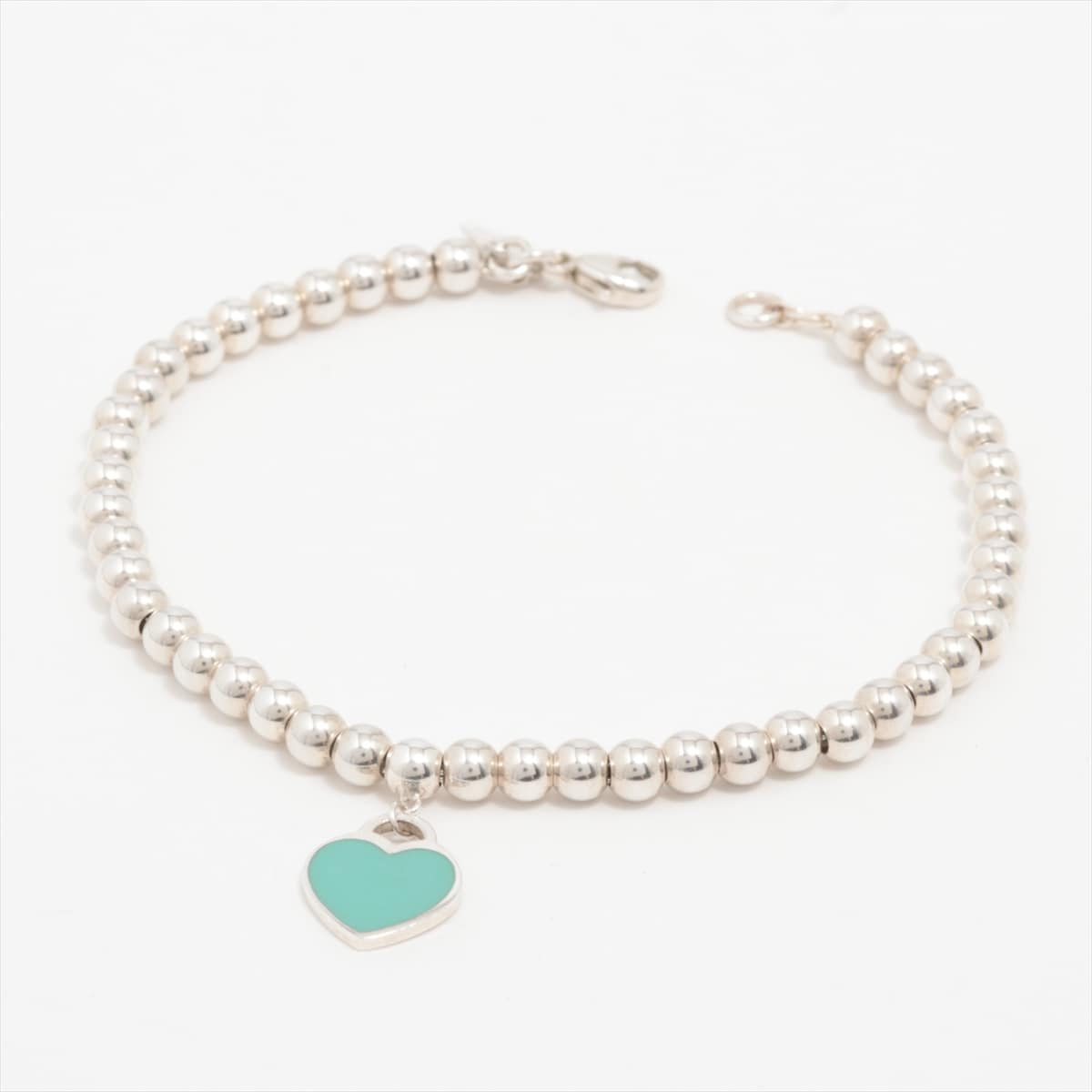 Tiffany Return To Tiffany Mini heart tag beads Bracelet 925 6.2g Silver