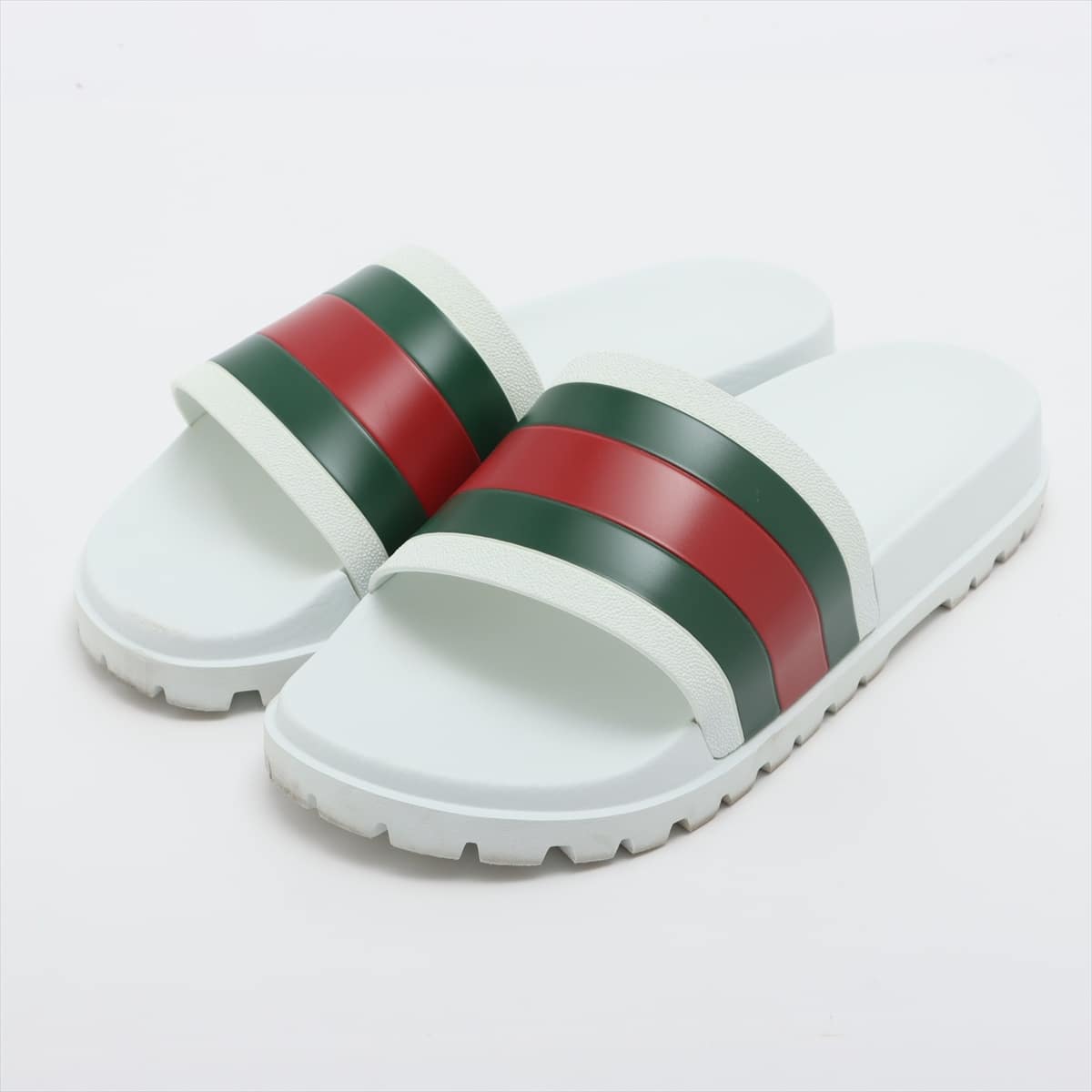 Gucci Sherry Line Rubber Sandals 9 Men's White 429469