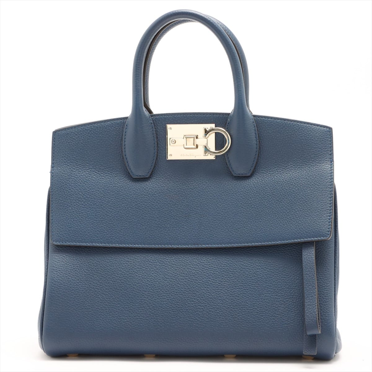 Ferragamo Gancini Studio Leather 2way handbag Blue