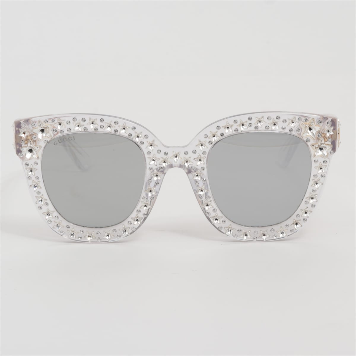 Gucci GG0116S Interlocking G Sunglasses Plastic x rhinestone Clear GG0116S
