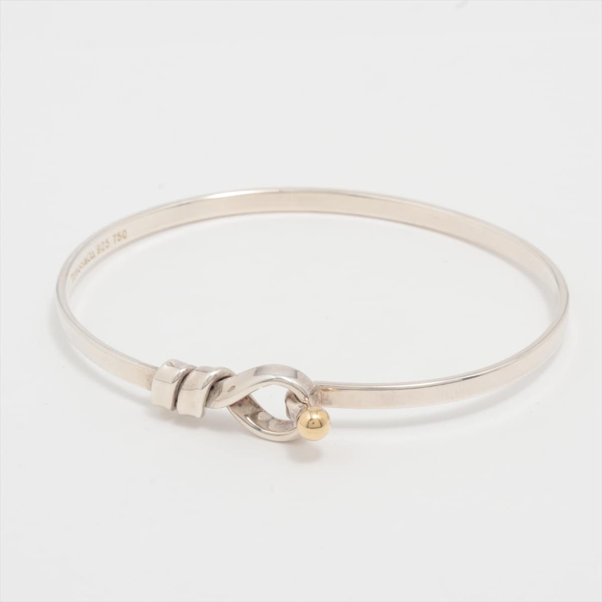 Tiffany combination hook & eye Bangle 925 9.5g Gold × Silver