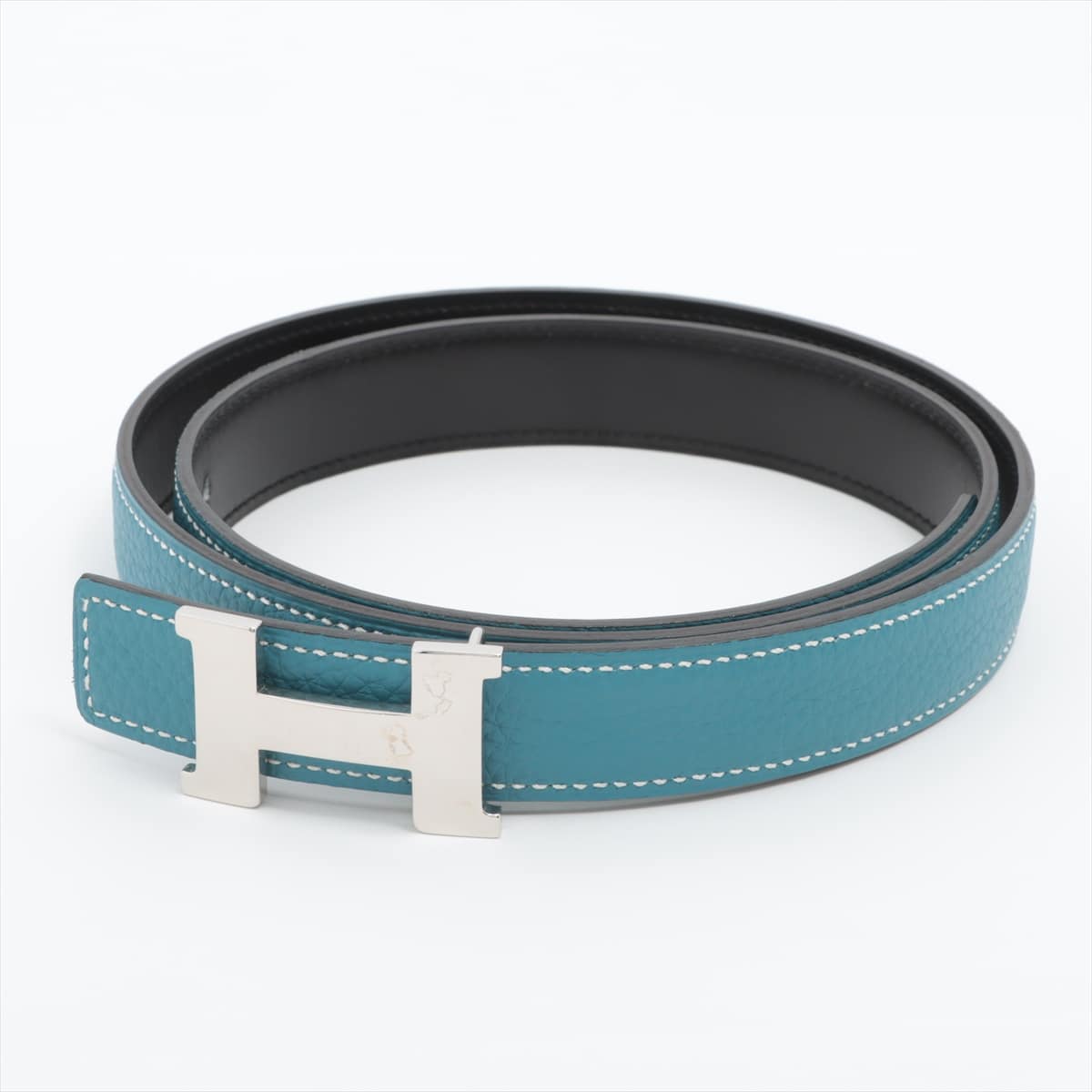 Hermès Constance H Belt □O:2011 Belt Leather Blue